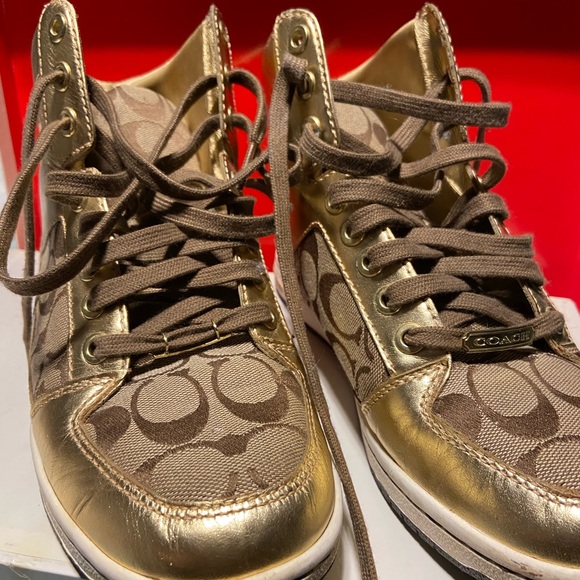 Coach high top gold sneakers - Picture 2 of 3